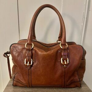 SCHULER & Sons Philadelphia Whiskey Brown Leather Satchel